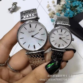 1 pcs The couple watches quartz watch series of men's watch garland thin waterproof strip belt diamond table student - intl  