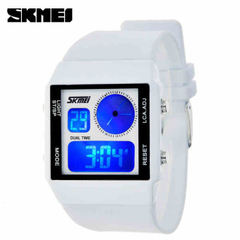 [100% Genuine]SKMEI Rectangle Dual Time Display LED digital jelly Electronic sport watch for unisex/men/women waterproof 0841  