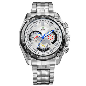 [100% Genuine]WEIDE Brand Men's Quartz Watch Men Sports Watches Analog Stainless Steel Waterproof Military Wristwatches 1011 - intl  