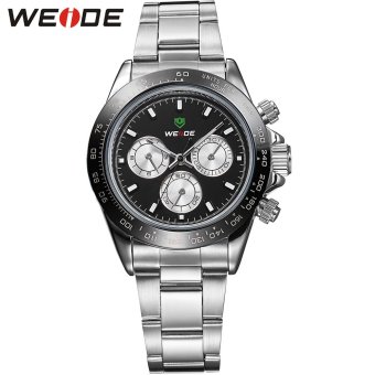 [100% Genuine]WEIDE Men's Quartz Watch Men Sports Watches Top Fashion Brand Stainless Steel Military Waterproof Wristwatches 3309 - intl  