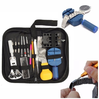 144Pcs Watchmaker Watch Repair Tool Case Spudger Pry OpenerLink Spring Bar Remover Hammer r Screwdriver Set Holder Watch Repair Tool Kits Set - intl  