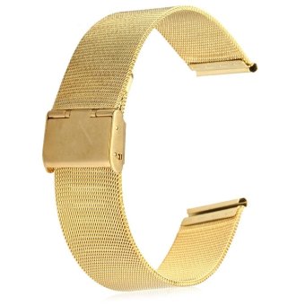 18mm Stainless Steel Mesh Bracelet Watch Band Replacement Strap for Men Women (Gold )  
