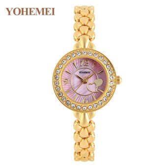 2017 New Fashion YOHEMEI 0183 Women's Watches Ladies Rhinestones Metal Bracelet Strap Watch Waterproof Quartz Watch - Red - intl  
