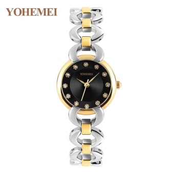 2017 New Fashion YOHEMEI 0191 Women Quartz Watch Luxury Brand Women Watch Waterproof Silver Color Alloy Strap Quartz Wrist Watches - Black - intl  