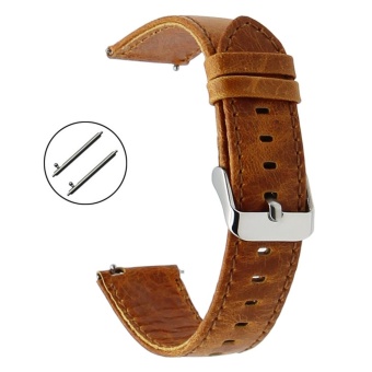 22mm Genuine Leather Watch Band Strap for Samsung Gear S3 Classic Frontier Garmin Fenix Chronos Wrist Bracelet - intl  