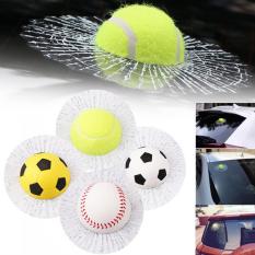 3D Funny Car Styling Body Window Self Adhesive Ball Hits Sticker Baseball Tennis Decal (Yellow football)
