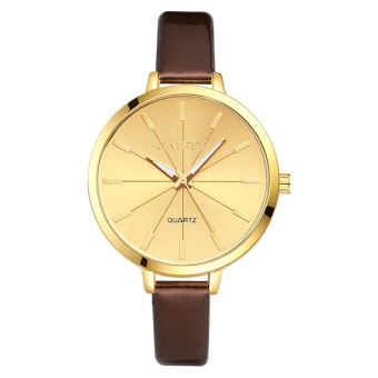 AJKOY-GAIETY G188 Women Fashion Leather Band Analog Quartz Round Wrist Watch Watches Coffee - intl  