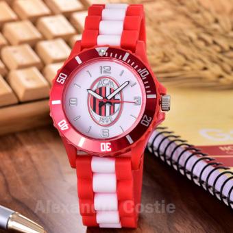 Alexandre Costie Jam Tangan Pria Body Red - White Dial - RedWhite Rubber Band - AC-RK-ACM-006N-Red-White-RedWhite Rubber Band  