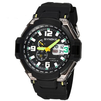 Analog and Digital Dual Movement Swimming Outdoor Sports Watches for men ss67606_Green  
