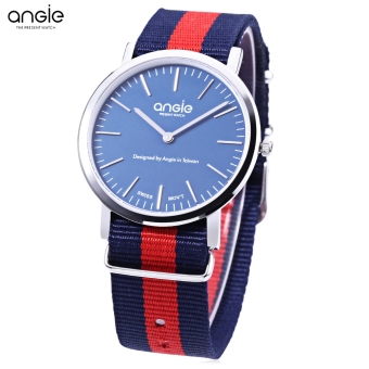 ANGIE ST7203G Men Quartz Watch Swiss Movt 3ATM Detachable Nylon Strap Wristwatch (Blue)  
