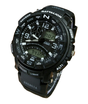 Battalion Jam Tangan Pria - Rubber Strap - BT 1905 BW  