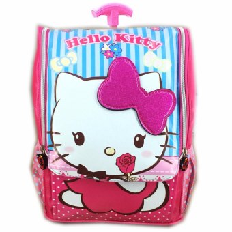 BGC Tas Troley Sekolah Anak TK Hello Kitty Ribbon 3D Timbul - Full Motif Kitty