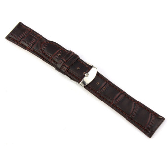 Bigskyie 20mm Soft Genuine Leather Strap Steel Buckle Wrist Watch Band Brown  