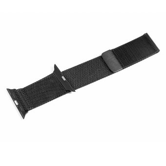 Black Milanese Magnetic Loop Stainless Steel Watch Band for 38mm Apple iWatch  