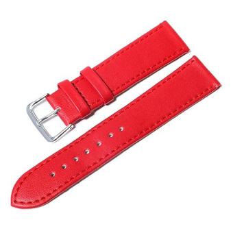 Bluelans® Men Faux Leather Universal Watch Strap Soft Wristband 12 mm - Red  
