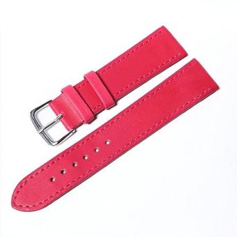 Bluelans® Men Faux Leather Universal Watch Strap Soft Wristband 12 mm - Rose-Red  