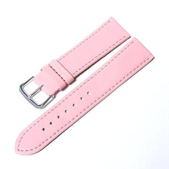 Bluelans® Men Faux Leather Universal Watch Strap Soft Wristband 20 mm - Pink  