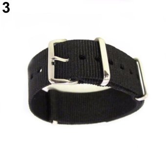 BODHI Adjustable Durable Nylon Wrist Watch Band Replacement 20mm (Black) - intl  