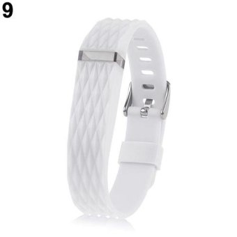 BODHI Checked Replacement Wrist Band with Buckle for Fitbit Flex Tracker Wristband (White) - intl  
