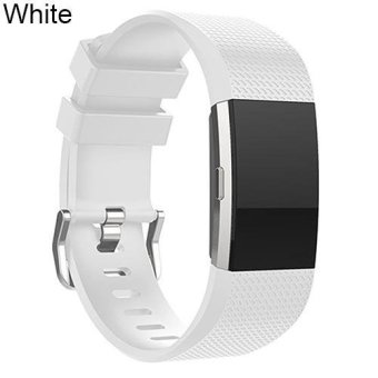 BODHI Replacement Sport Silicone Buckle Wrist Band for Fitbit Charge 2 Bracelet L (White) - intl  