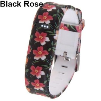 BODHI Replacement Wrist Band Wristband for Fitbit Flex Bracelet Classic Buckle (Black Rose) - intl  