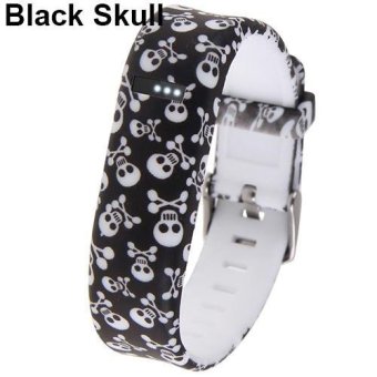 BODHI Replacement Wrist Band Wristband for Fitbit Flex Bracelet Classic Buckle (Black Skull) - intl  