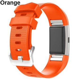 BODHI Silicone Sports Bracelet Strap Band Replacement Wrist Strap Watchband for Fitbit Charge 2 (Orange) - intl  