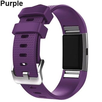 BODHI Silicone Sports Bracelet Strap Band Replacement Wrist Strap Watchband for Fitbit Charge 2 (Purple) - intl  