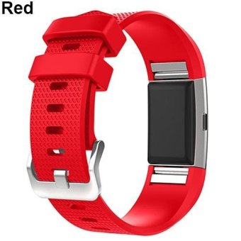 BODHI Silicone Sports Bracelet Strap Band Replacement Wrist Strap Watchband for Fitbit Charge 2 (Red) - intl  