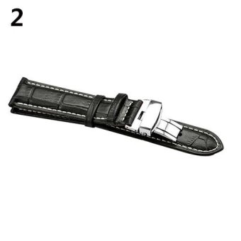 BODHI Universal Faux Leather Watch Strap Band Fashion Business Foldable Clasp Wristband 14 mm (Silver) - intl  