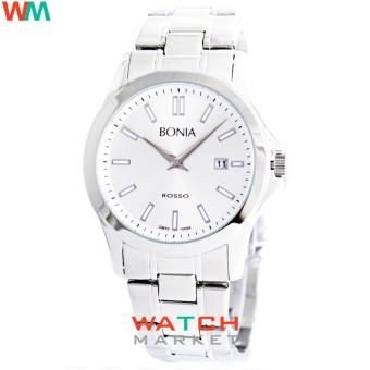 Bonia BNB10098-1352 - Jam Tangan Pria - Putih Silver - Stainless Stee  