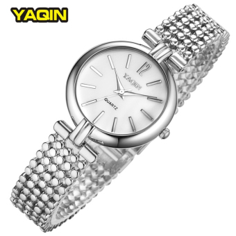 Brand YaQin Summer Fashion Bracelet Watch Women Casual Clocks Quartz Wristwatches (Silver) - intl  