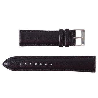 BUYINCOINS 18mm/20mm/22mm Genuine Leather Wrist Watch Band Strap Stainless Steel Pin Buckle Black-22mm  