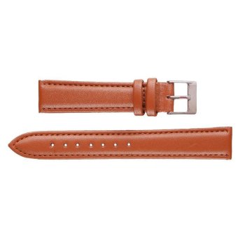 BUYINCOINS 18mm/20mm/22mm Genuine Leather Wrist Watch Band Strap Stainless Steel Pin Buckle Light Brown-18mm  