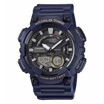 Casio Analog Digital - AEQ 110W-2A - Jam Tangan Pria - Blue - Strap Karet  