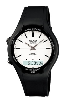 Casio Analog Digital Watch AW-90H-7EVDF - Jam Tangan Unisex - Karet - Hitam  