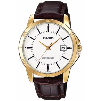 Casio Analog Watch MTP-V004GL-7AUDF Jam Tangan Pria - Coklat  