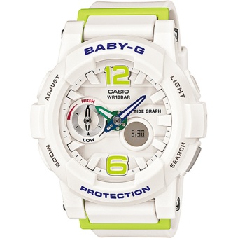 Casio BABY-G G-LIDE White Resin Strap Watch BGA-180-7B2(Multicolor) intl  