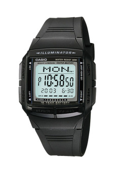 Casio Databank DB-36-1AV - Jam Tangan Pria - Hitam - Karet  