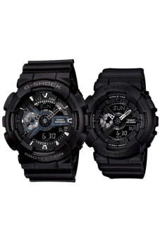 Casio G-Shock & Baby-G Men's & Women's GA-110-1B & BA-110BC-1A Couple Resin Strap Watch Black  