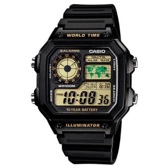 Casio Jam Tangan Pria AE-1200WH-1BVDF - Hitam - Karet  