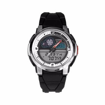 Casio Jam Tangan Pria - Black Silver - Resin - AQF-102W-7BVDF  