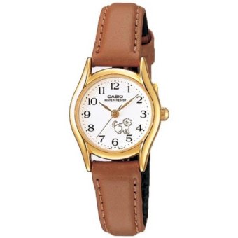 Casio Jam Tangan Wanita Original Casual - Tali Kulit - LTP-1094Q-7B7 White Gold  