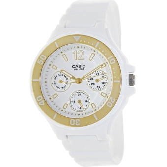 Casio LRW-250H-9A1V-Jam Tangan Wanita-Emas Putih-Rubber  