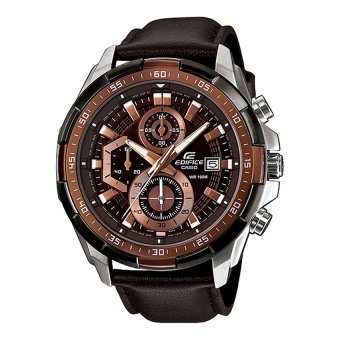 Casio Men's Brown Leather Strap Watches EFR-539L-5A(Multicolor) intl  