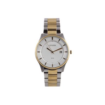 Citizen Men's Eco-drive White Dial Two Tone Gold Stainless Steel Analog Casual Watch BD0046-51A(Multicolor) intl  