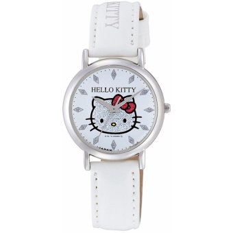 [Citizen Queue and Queue] CITIZEN Q & Q Watch Hello Kitty Analog Leather Belt made in Japan Lame White 0009N001 Women's - intl  