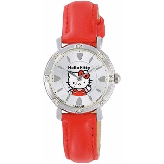 [Citizen Queue and Queue] CITIZEN Q & Q Watch Hello Kitty Analog Leather Belt Made in Japan White × Red 0003N003 Women's - intl  