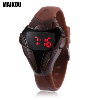 [COFFEE] MAIKOU MK005 LED Digital Sports Watch Date Display Elapid Shape Dial Wristwatch - intl  