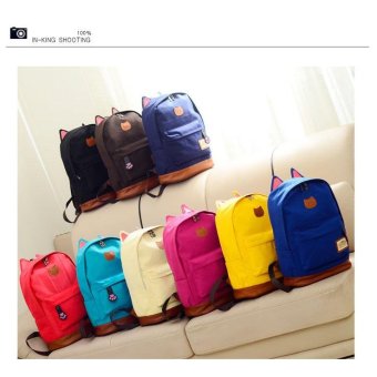 jual cat ears canvas backpack school bag laptop bag jual cat ears canvas backpack school bag laptop bag